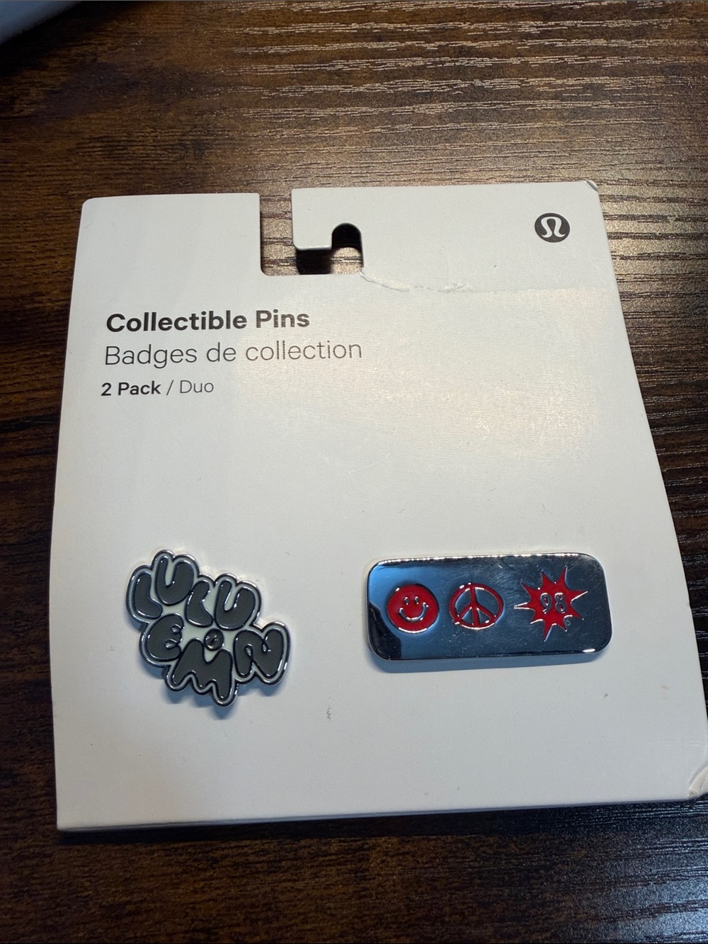 lululemon athletica Silver Enamel Pin Set with Red Accents